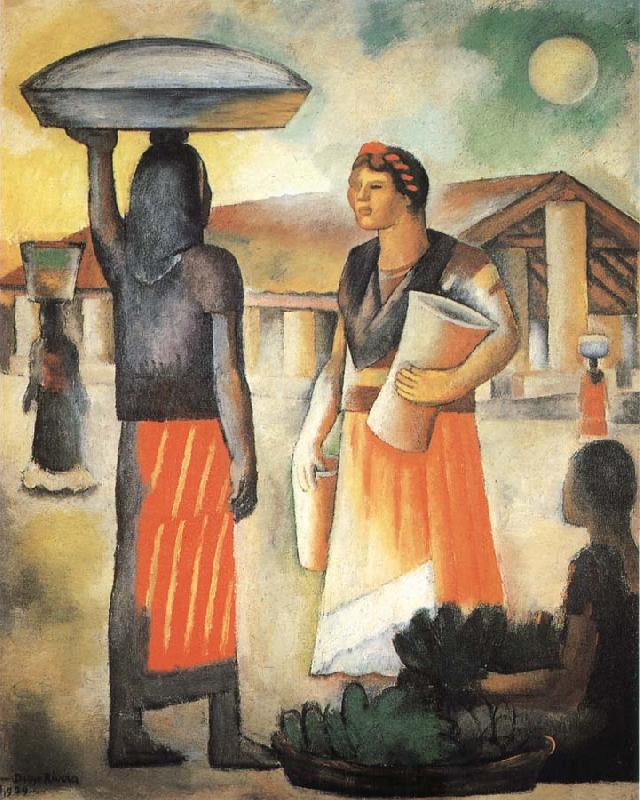 Diego Rivera Market oil painting image